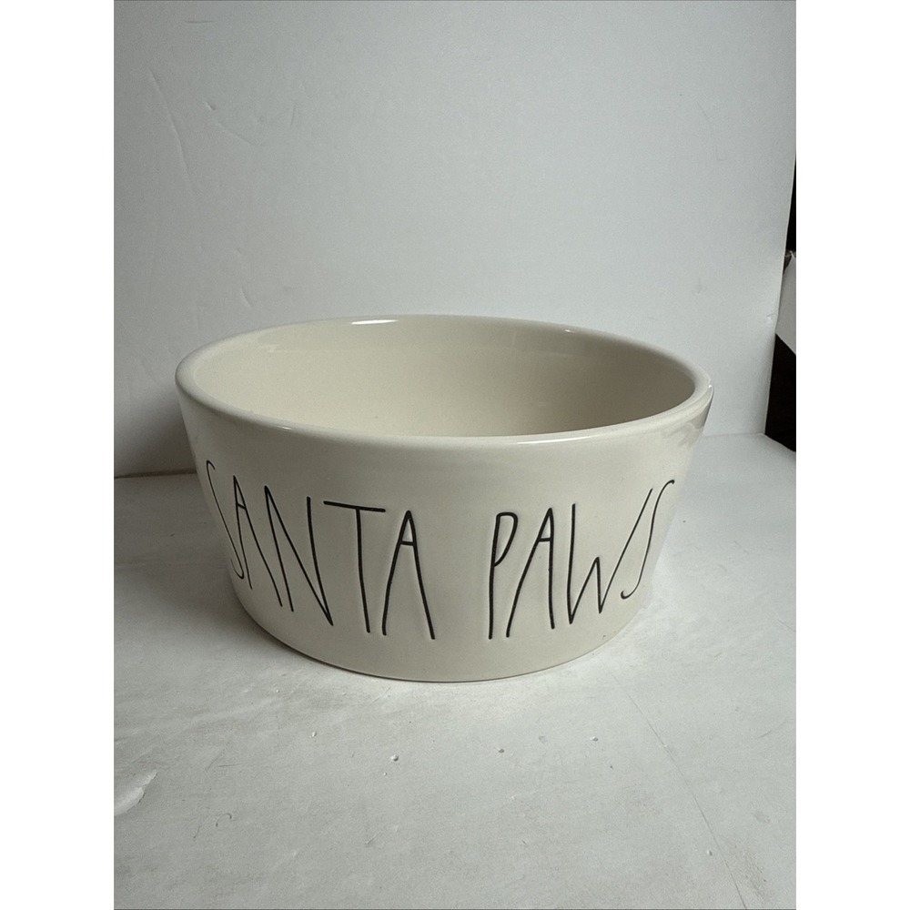 Rae Dunn Artisan Collection by Magenta 8" Bowl‎ 3.5" Tall "Santa Paws"